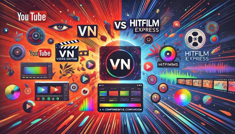 some features showing Compare VN Video Editor vs HitFilm Express. Explore their features, strengths, and differences to find the best video editing tool for your creative projects