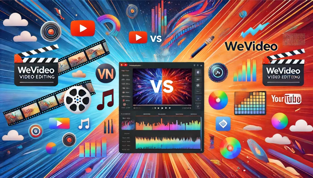 VN and WeVideo video editing on system 