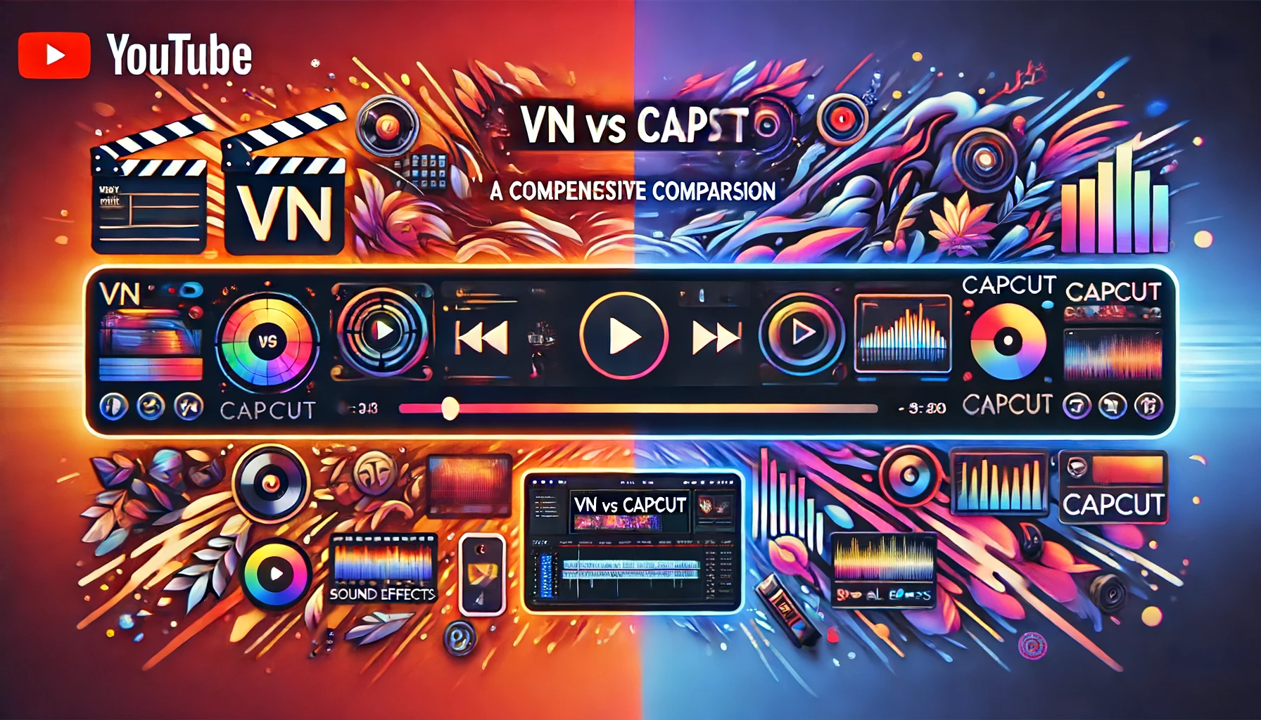 system which are showing the comparison of VN vs CapCut video editing