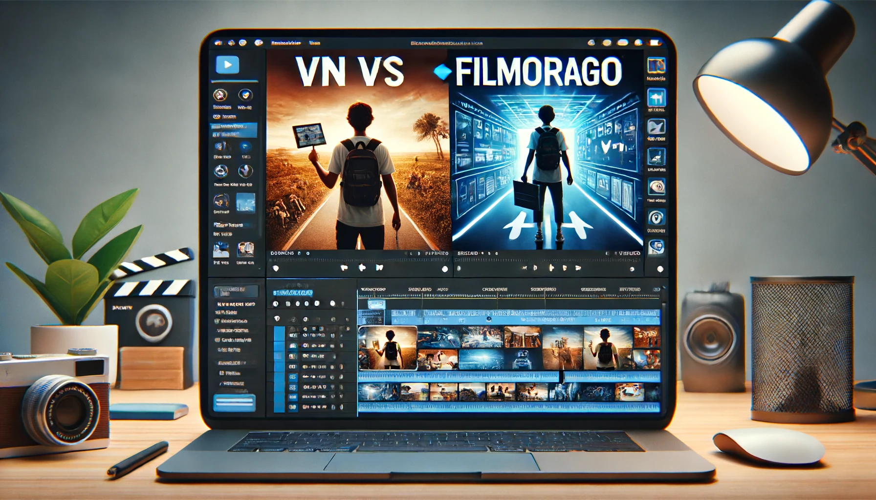 COMPARISON OF VN vs FilmoraGo IN THE FRAME